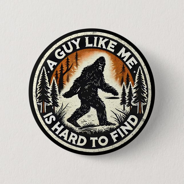 Kryptid Sasquatch Bigfoot Skogstyp Liknande Mig Knapp (Framsida)