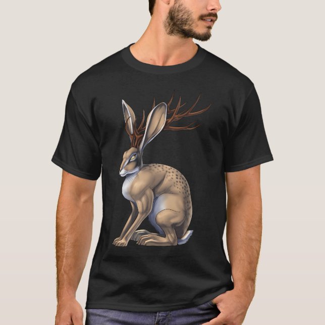 Kryptid varelsen Jackalope T Shirt (Framsida)