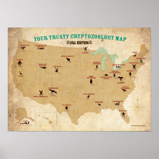 Kryptider i USA-affisch Poster