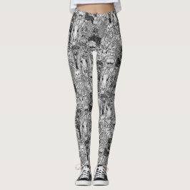 kryptidpublik svarta vita leggings