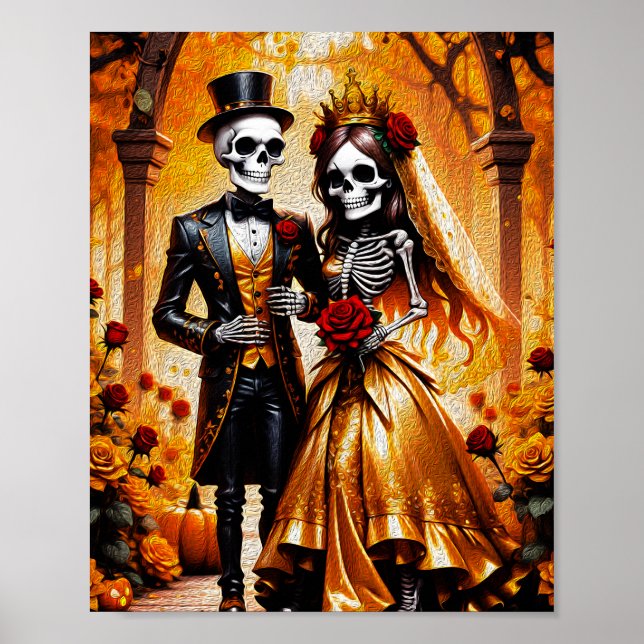 Kryptiskt Kärlek - Halloween Skeleton, dubbelfärgn Poster (Framsidan)