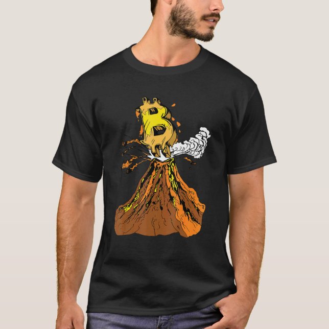 Krypto-bitmyntevolcano-minne för kryptovaluta Tra T Shirt (Framsida)