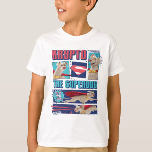 Krypto på paneler för Toppen-Hund-Tecknad T Shirt