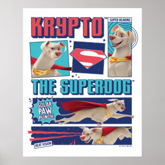 Krypto på panelerna för Toppen-Hund Tecknad Poster