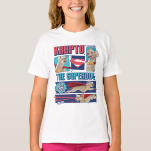Krypto på panelerna för Toppen-Hund Tecknad T Shirt