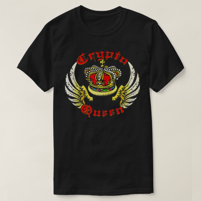 Krypto Queen Cryptocurrency Money Block Chain Stoc T Shirt (Design framsida)