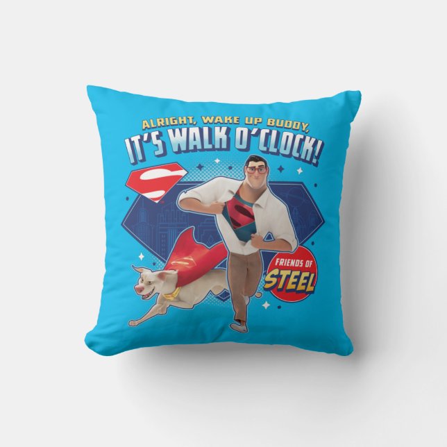 Krypto & Superman - det är Walk O'Clock! Kudde (Framsida)