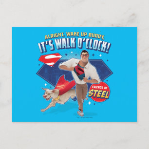 Krypto & Superman - det är Walk O'Clock! Vykort