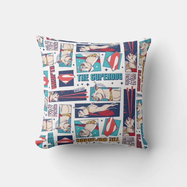 Krypto Tecknad Panel Mönster Kudde (Framsida)