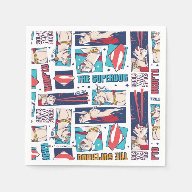 Krypto Tecknad Panel Mönster Pappersservett (Framsidan)