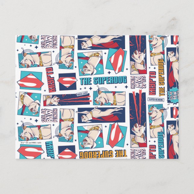 Krypto Tecknad Panel Mönster Vykort (Framsida)