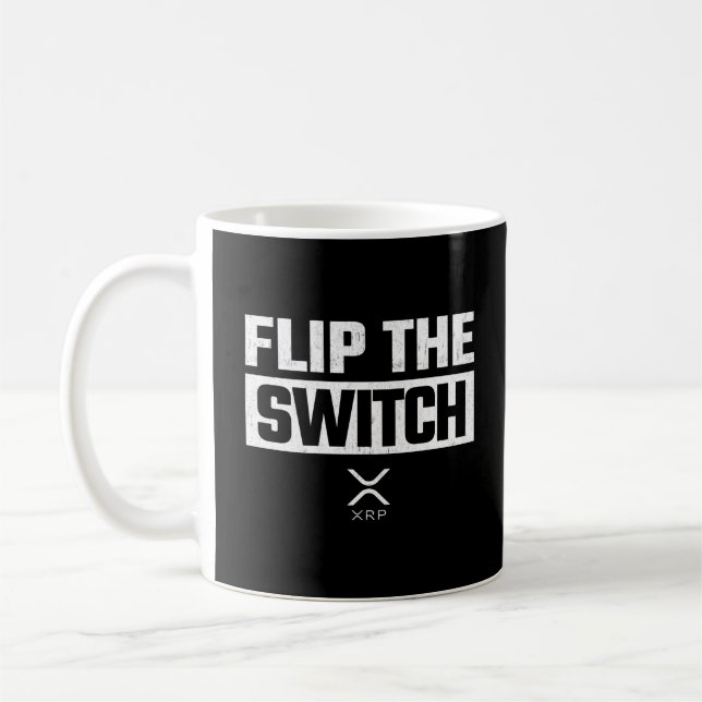 Krypto Valuta XRP Kryptovaluta Slå Om Strömmen Kaffemugg (Vänster)