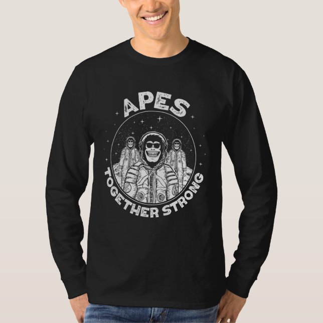 Kryptoapes är tillsammans en stark apa till Måne T Shirt (Framsida)