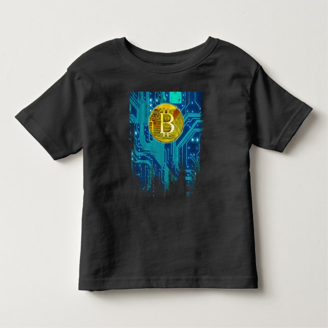 Kryptocurrency Bitcoin och Circuit Board T Shirt (Framsida)