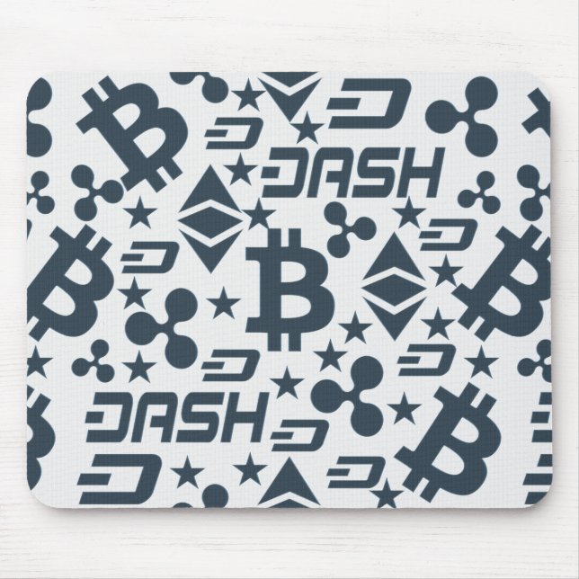 Kryptocurrency Blue Mönster Musmatta (Framsidan)