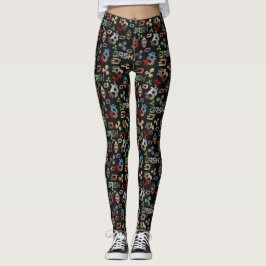 Kryptocurrency Colorful Money Mönster Leggings