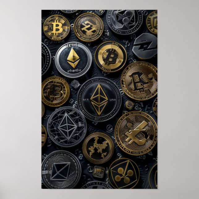 Kryptocurrency Guide för nybörjare Poster (Framsidan)