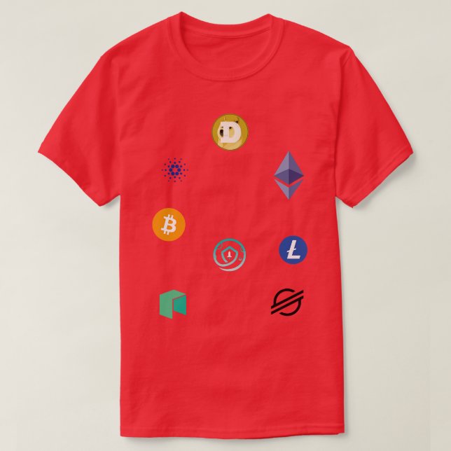 Kryptocurrency Logotyper T Shirt (Design framsida)