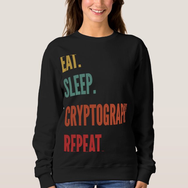 Kryptografi Eat Sömnkryptografi Upprepa T Shirt (Framsida)
