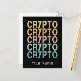 Kryptografiåtergivningsdesign för kryptovaluta helg vykort