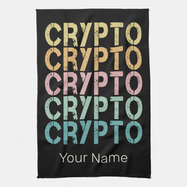 Kryptografiåtergivningsdesign för kryptovaluta kökshandduk (Vertikal)