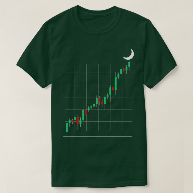 Kryptohandel till Måne Candlesticks T Shirt (Design framsida)