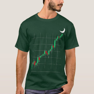 Kryptohandel till Måne Candlesticks T Shirt