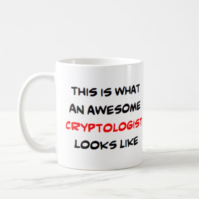 Kryptolog, fantastisk kaffemugg (Vänster)