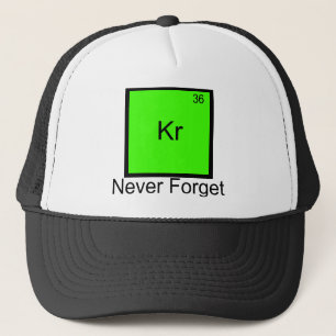 Krypton: Glöm aldrig grundämnesvits T-shirt Keps