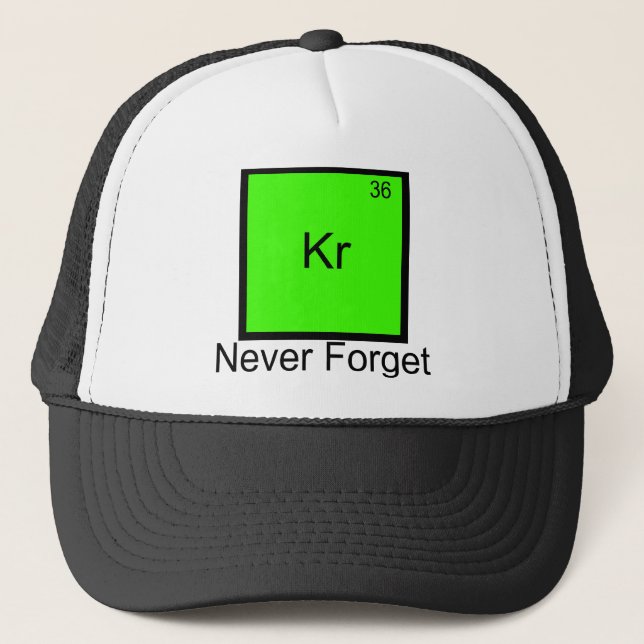 Krypton: Glöm aldrig grundämnesvits T-shirt Keps (Framsida)