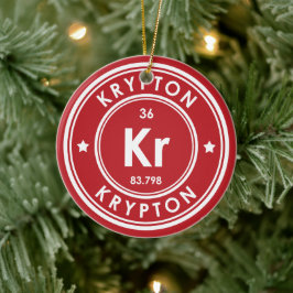 Krypton Inslag Red Ceramic Ornament