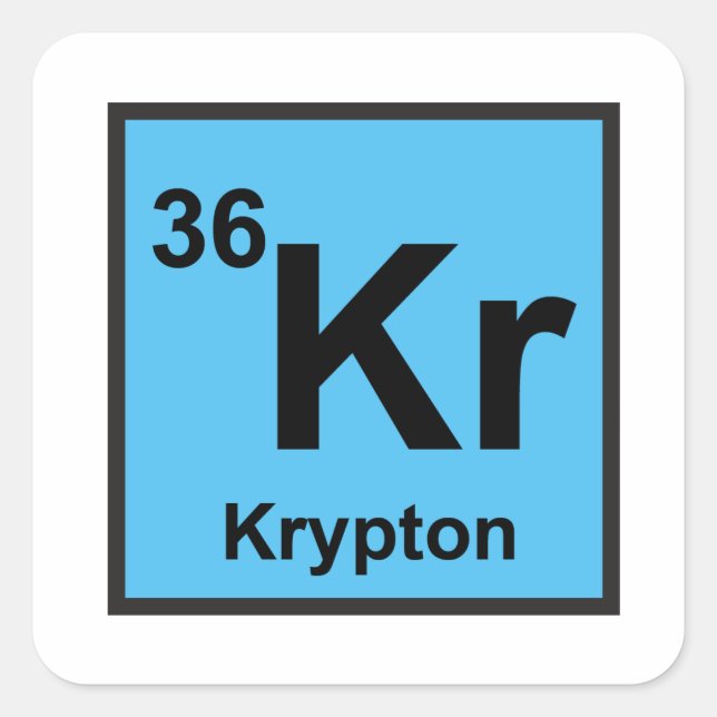 Krypton Sticker Fyrkantigt Klistermärke (Framsida)