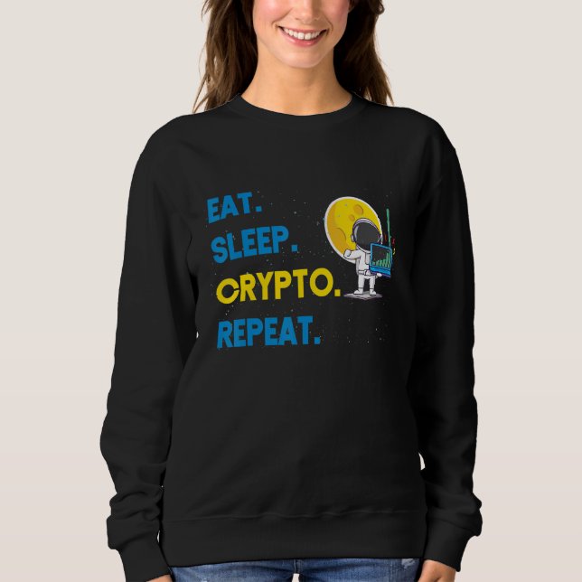 Kryptovaluta Ät Sova Krypto Upprepa Digital Valuta T Shirt (Framsida)