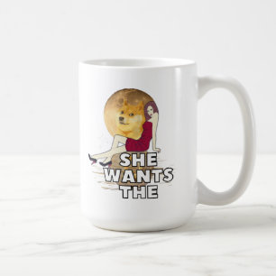 Kryptovaluta Hon vill ha Dogecoin-kaffe Mugg