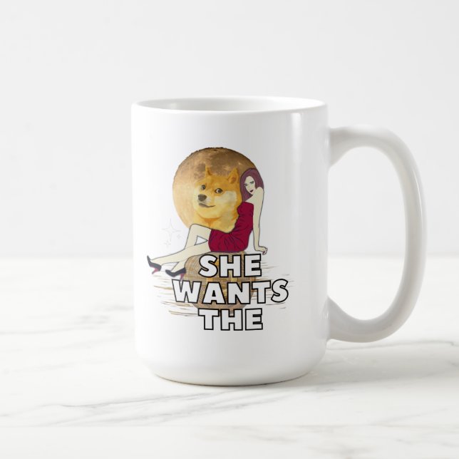 Kryptovaluta Hon vill ha Dogecoin-kaffe Mugg (Höger)