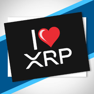 Kryptovaluta I Kärlek XRP Crypto Quote Cute Heart Vykort
