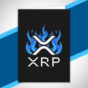 Kryptovaluta XRP Krypto Blå Flammor Eld Smälta Kort