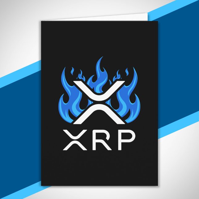 Kryptovaluta XRP Krypto Blå Flammor Eld Smälta Kort (Skapare uppladdad)