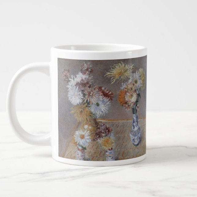 Krysantemer av Gustave Caillebotte Jumbo Mugg (Vänster)