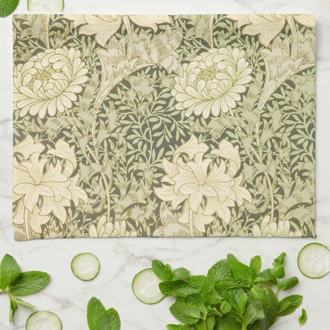 Krysantemum av William Morris, Vintage konst Kökshandduk (Vikta)