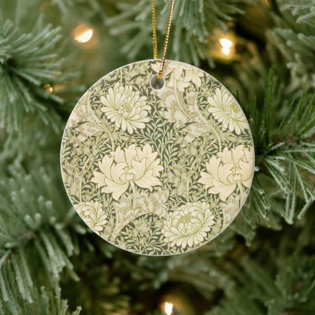 Krysantemum av William Morris, Vintagekonst Julgransprydnad Keramik (Träd)