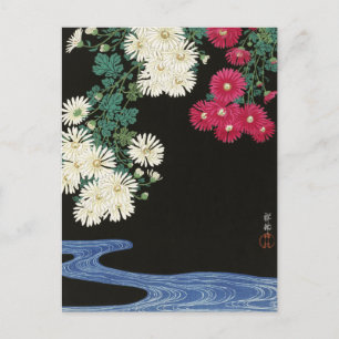 Krysantemum Blommor Flod av Ohara Koson Vykort