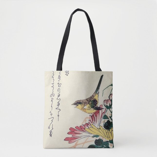 Krysantemum och Gärdsmyg, Hiroshige, Ukiyo-e Tygkasse (Framsida)