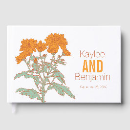 Krysantemum orange höst blomma bröllop  gästböcker