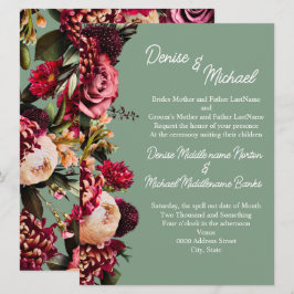 Krysantemum på Basil Green Inbjudningar