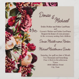 Krysantemum på blekt blekgrått inbjudningar