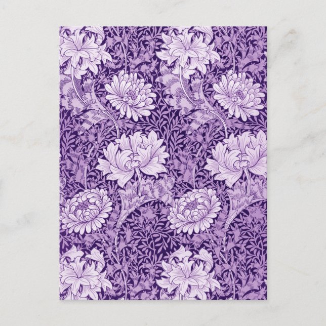 Krysantemum Purpur, William Morris Vykort (Framsida)