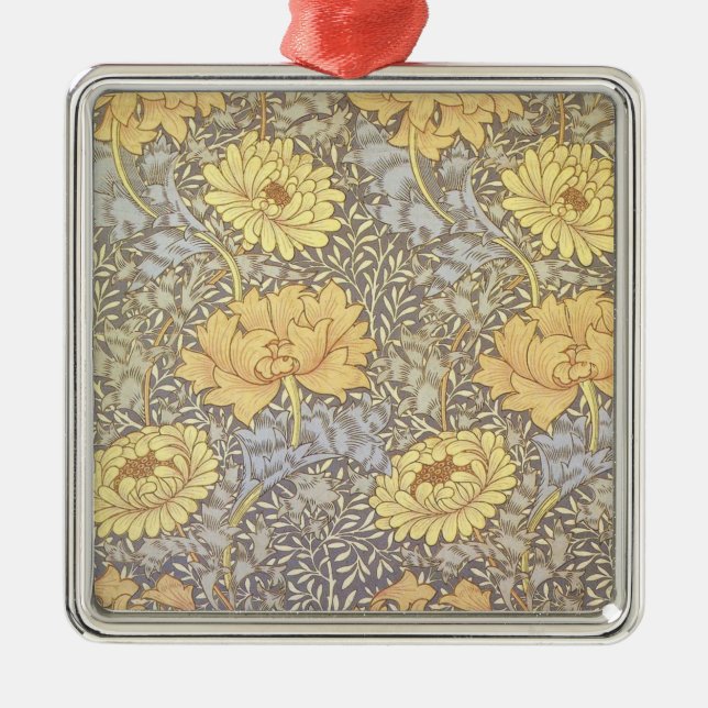 Krysantemumblommor av William Morris Julgransprydnad Metall (Framsidan)