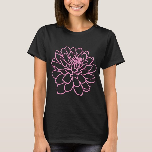 Krysantemumritning - Rosa T Shirt (Framsida)