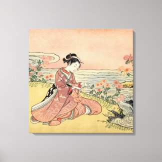 Krysanthema för kvinnor canvastryck